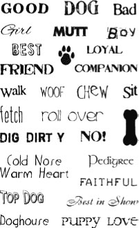 Technique Tuesday - Word Stamp Set - Dogs We Love  (sold individually)